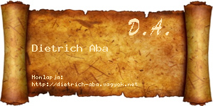 Dietrich Aba névjegykártya